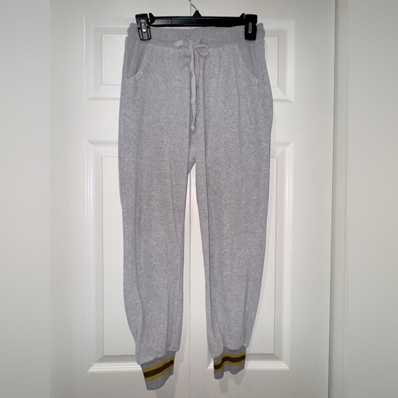 Project Social T Pants - Gray project social T velvety Jogger Sweatpants with Striped Cuffs. Size M. GUC